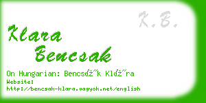 klara bencsak business card